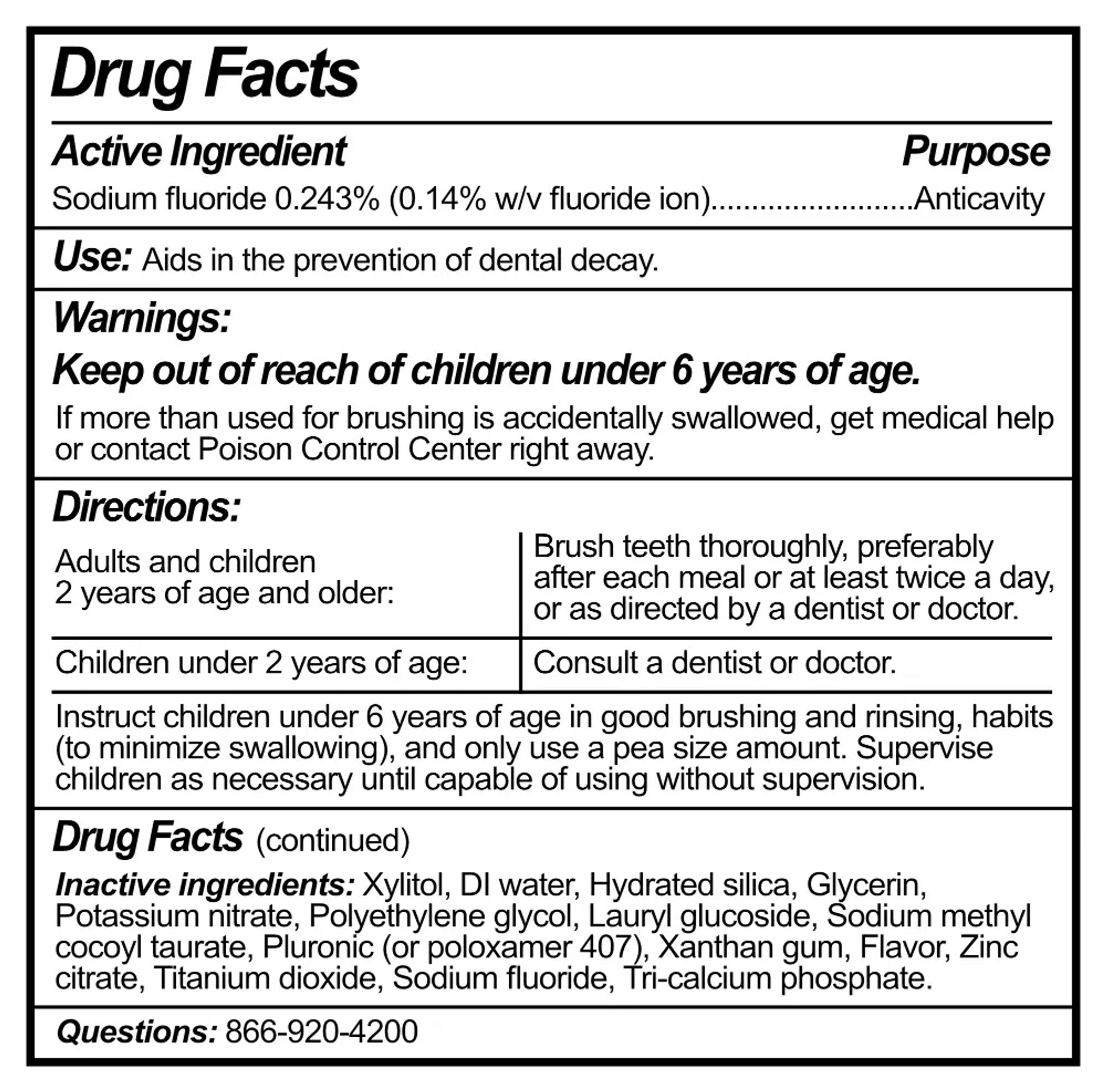 Fluoride And Xylitol Toothpaste, 4.9oz Tube