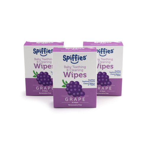 Spiffies, Xylitol Toothwipes, Grape, Front of Box