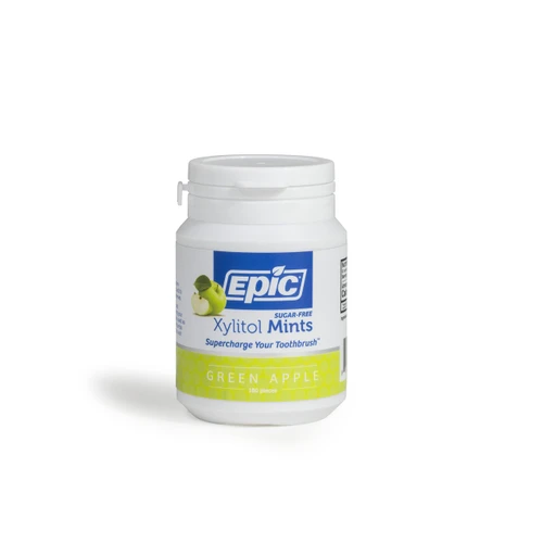 Epic Xylitol Mints, Green Apple Flavor, 180-piece bottle