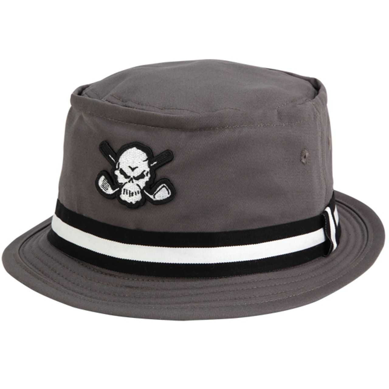 Premium Bucket Golf Hat w/ Skull (Charcoal)