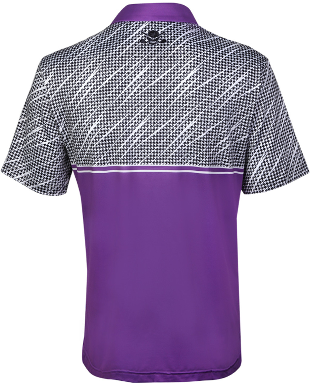 Houndstooth graphic print golf shirt Men's Golf Polo (purple) Wild Golf ...