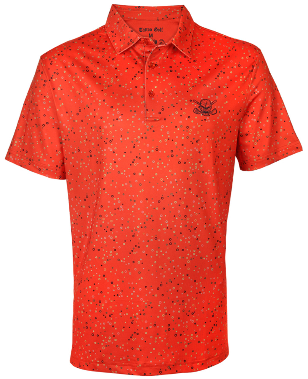 Players graphic print orange golf shirt Men's Golf Polo (orange) Wild Golf  Shirts with skulls