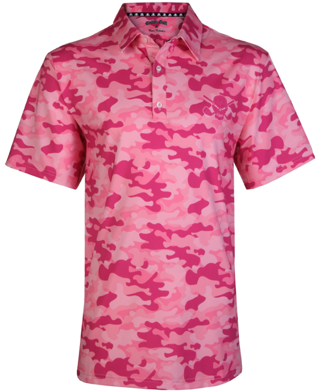 Camo print pink golf shirt Men's Golf Polo (pink) Wild Golf Shirts with ...