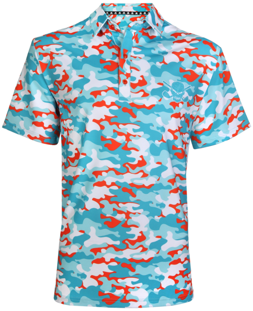 Camo print pink golf shirt Men's Golf Polo (blue) Wild Golf Shirts with ...