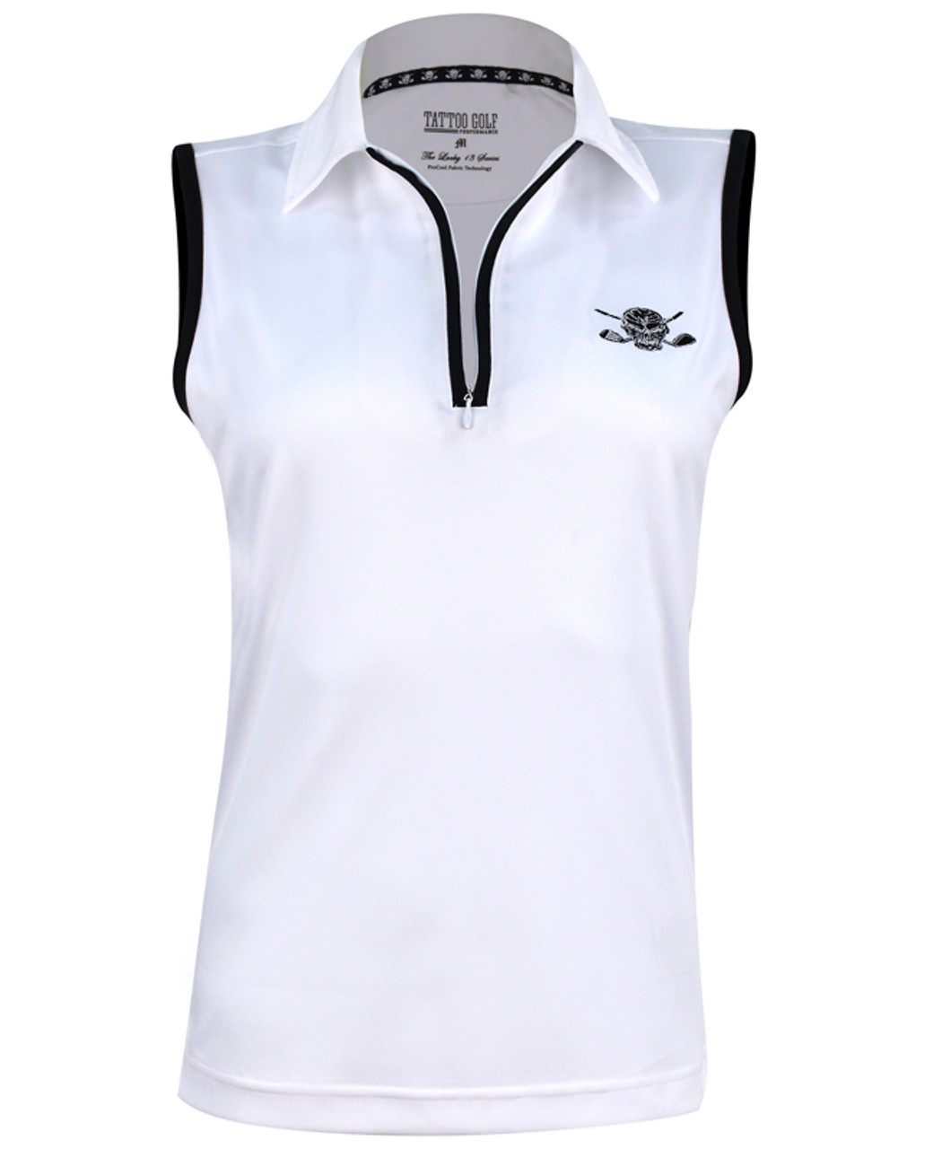 Lasfour Cool Golf Shirts For Women, Womens White Sleeveless Golf