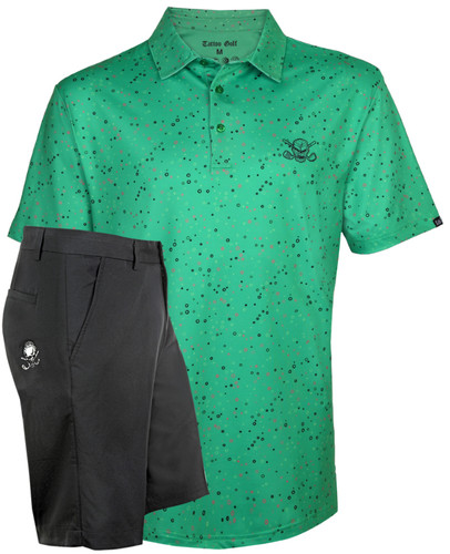 Smack Apparel Fore Fans Seminole Indian Print Golf Shirt for Men | Tribal Men's Golf Polo T-Shirt 3XL / Black