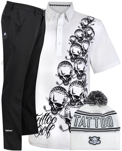 Check out this sweet combo - OB Cool-Stretch Golf Shirt, ProCool golf pants, and a white pom golf beanie!