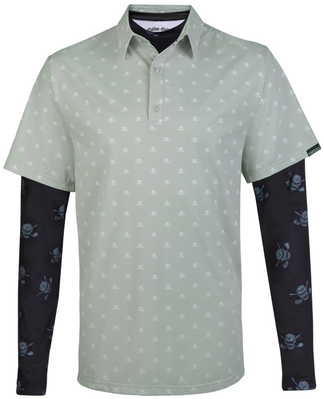 Micro Skull golf shirt with black performance underlayer shirt - sweet combo!