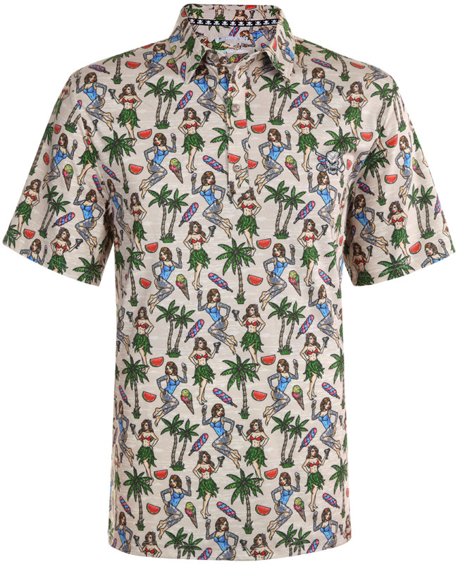 Summertime - Combining our Cool-Stretch fabric technology with classic tropical designs!  -  Sizes - men's small to 4XL.