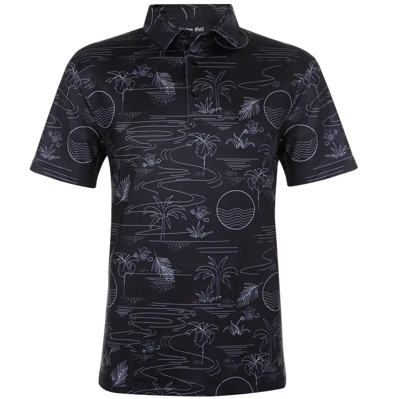 Summertime Men's Black Golf Shirt