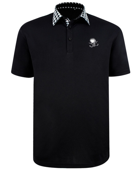 VIP Skull Design Men's Golf Shirt (Black) Skull Golf Clothing from ...