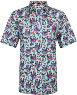 Summertime - Combining our Cool-Stretch fabric technology with classic tropical designs!  -  Sizes - men's small to 4XL.