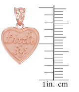 3pc Rose Gold 'MOM, BIG SIS, LITTLE SIS' Heart Pendant Set
