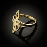 Gold G-Clef Treble Music Note Ring