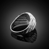 White Gold Horse Head Men's Ring