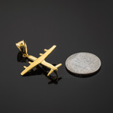 Gold 3D Airplane Pendant