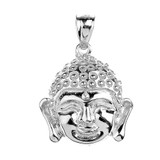 White Gold Buddha Head Pendant