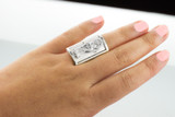 White Gold Santa Muerte Fancy Ring