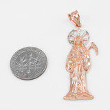 Two-Tone Rose Gold Santa Muerte Pendant