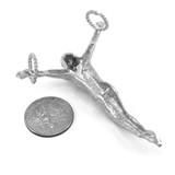 10K White Gold Crossless Jesus Crucifix Large Hip-Hop Pendant