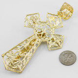 10K Gold Extra Large Crucifix Hip-Hop Pendant
