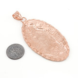 10K Rose Gold Extra Large Virgin Mary Guadalupe Hip-Hop Pendant