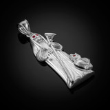 White gold Santa Muerte Pendant