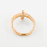 Solid Rose Gold Sideways Cross Ring