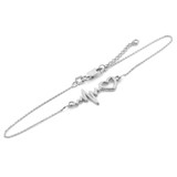 14K White Gold Heartbeat Bracelet