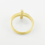 Two-Tone Solid Gold Sideways Cross Ring