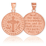 Rose Gold Reversible Graduation Medallion Charm Pendant