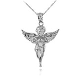 White Gold Angel Pendant Necklace
