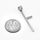 White Gold Police Baton Club Pendant Necklace