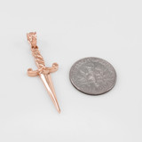 Rose Gold Dagger Knife Charm Necklace