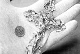 XL White Gold Crucifix Cross Pendant