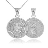 White gold St. Michael pendant