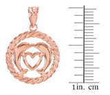 Rose Gold Dolphins Pendant