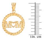 Gold MOM Heart Medallion Pendant Necklace