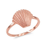 Rose gold seashell ring.