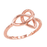 Rose Gold Celtic Trinity Ladies Triquetra Ring