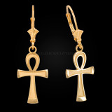 Gold Ankh Earrings