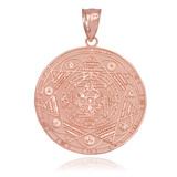 Rose Gold 7 Chakra Yoga Calendar Medallion Pendant (S/M)