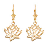 14K Gold Lotus Flower Yoga Earrings