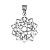 White Gold Sahasrara Lotus Unity Chakra Open Yoga Pendant Necklace