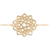 14K Yellow Gold Sahasrara Lotus Unity Chakra Open Yoga Bracelet