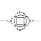 14K White Gold Muladhara Chakra Womens Yoga Bracelet Bracelet