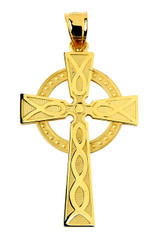 Gold Celtic Cross Pendant Necklace