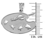 White Gold Painter Art Palette Pendant Necklace