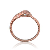 Rose Gold Ouroboros Snake Diamond Ring Band