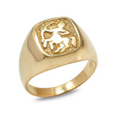 Yellow Gold Sagittarius Mens Zodiac Ring